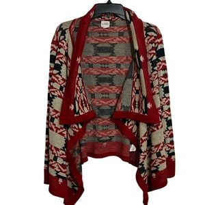 B SHARP Women's Cardigan Sweater Size Large Medium - Aztec Design